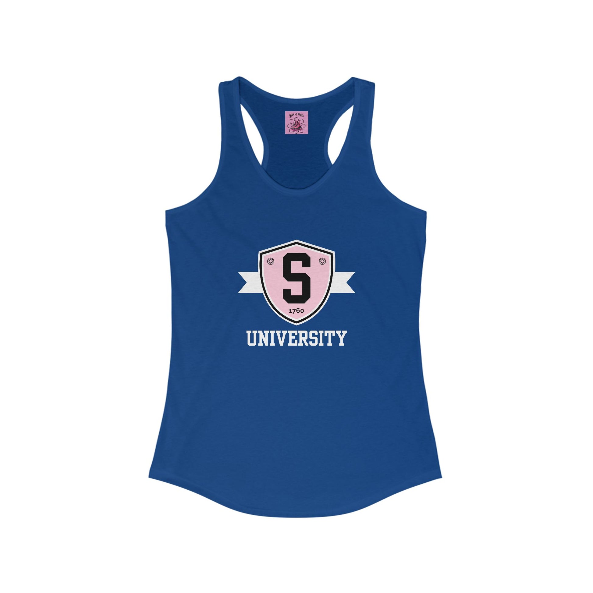 Tank Top - Womens Skater University Emblem Racerback Tank - Skate of Matter LLC