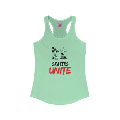 Tank Top - Womens Skaters Unite Racerback Tank - Skate of Matter LLC