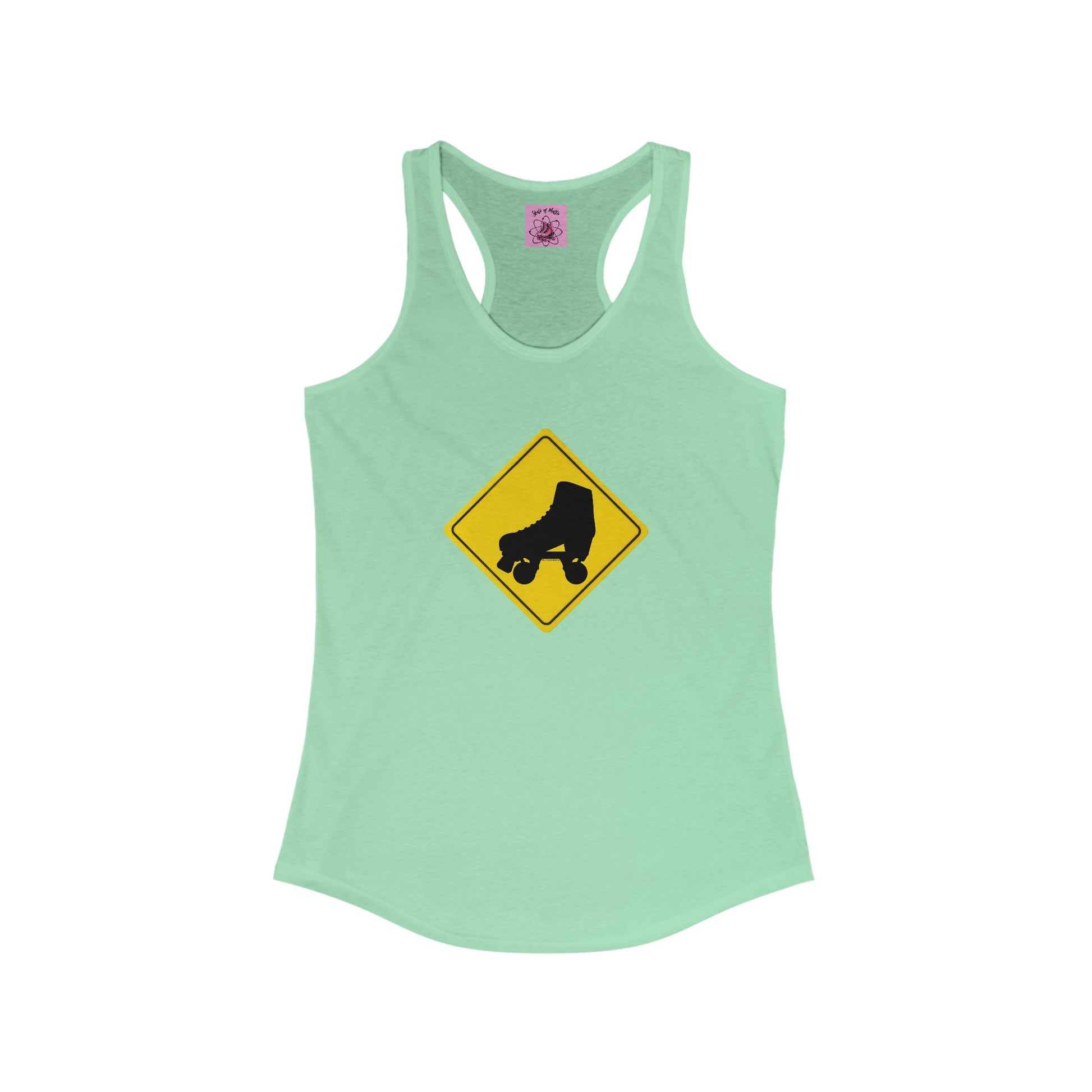 Tank Top - Womens Warning Skater Racerback Tank - Skate of Matter LLC