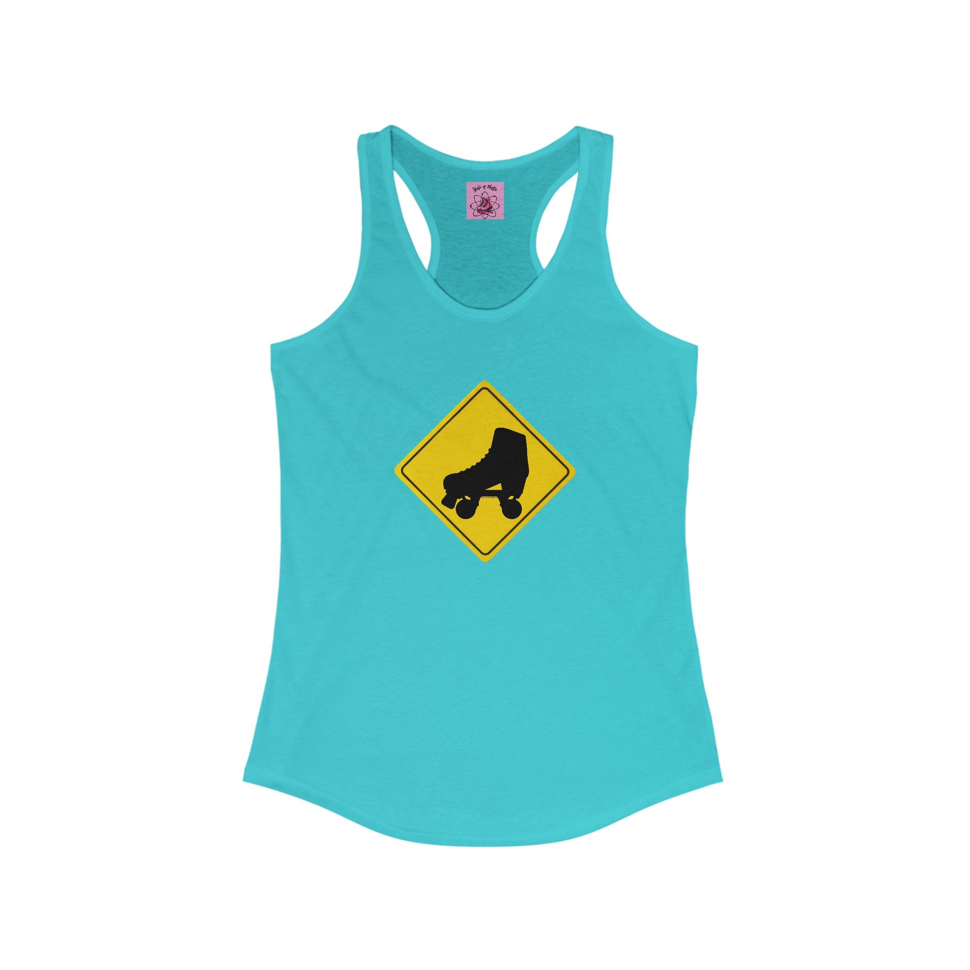 Tank Top - Womens Warning Skater Racerback Tank - Skate of Matter LLC