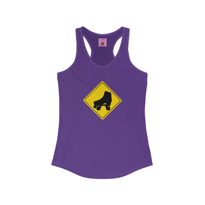 Tank Top - Womens Warning Skater Racerback Tank - Skate of Matter LLC