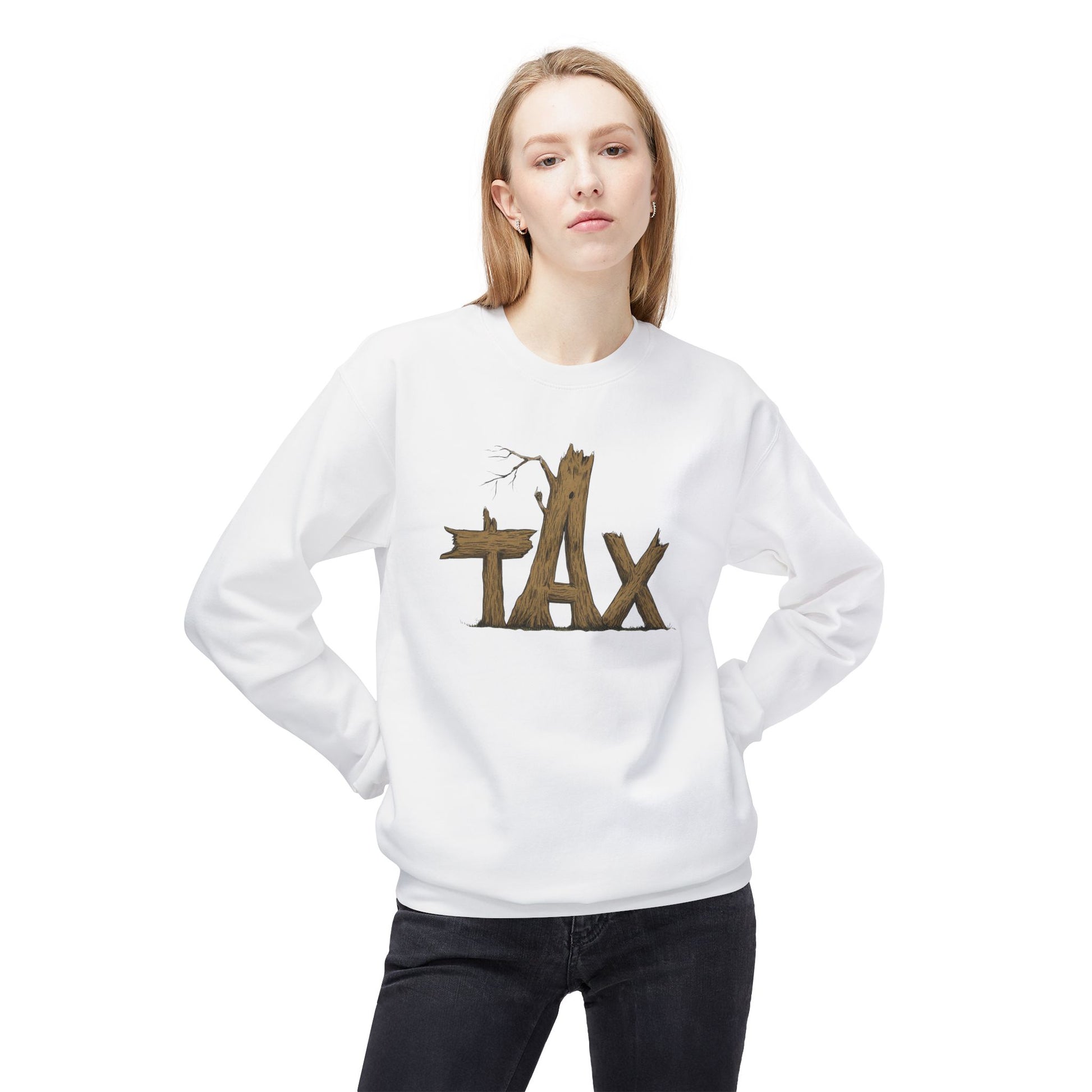 Sweatshirt - Wood Tax Unisex Fleece Crewneck Sweatshirt - Skate of Matter LLC