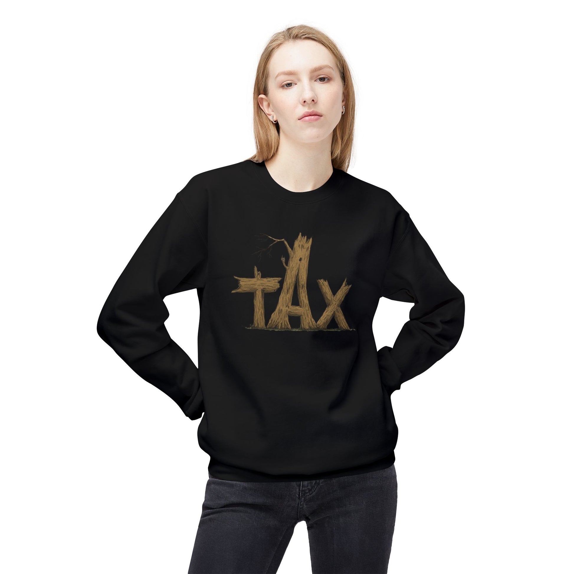 Sweatshirt - Wood Tax Unisex Fleece Crewneck Sweatshirt - Skate of Matter LLC